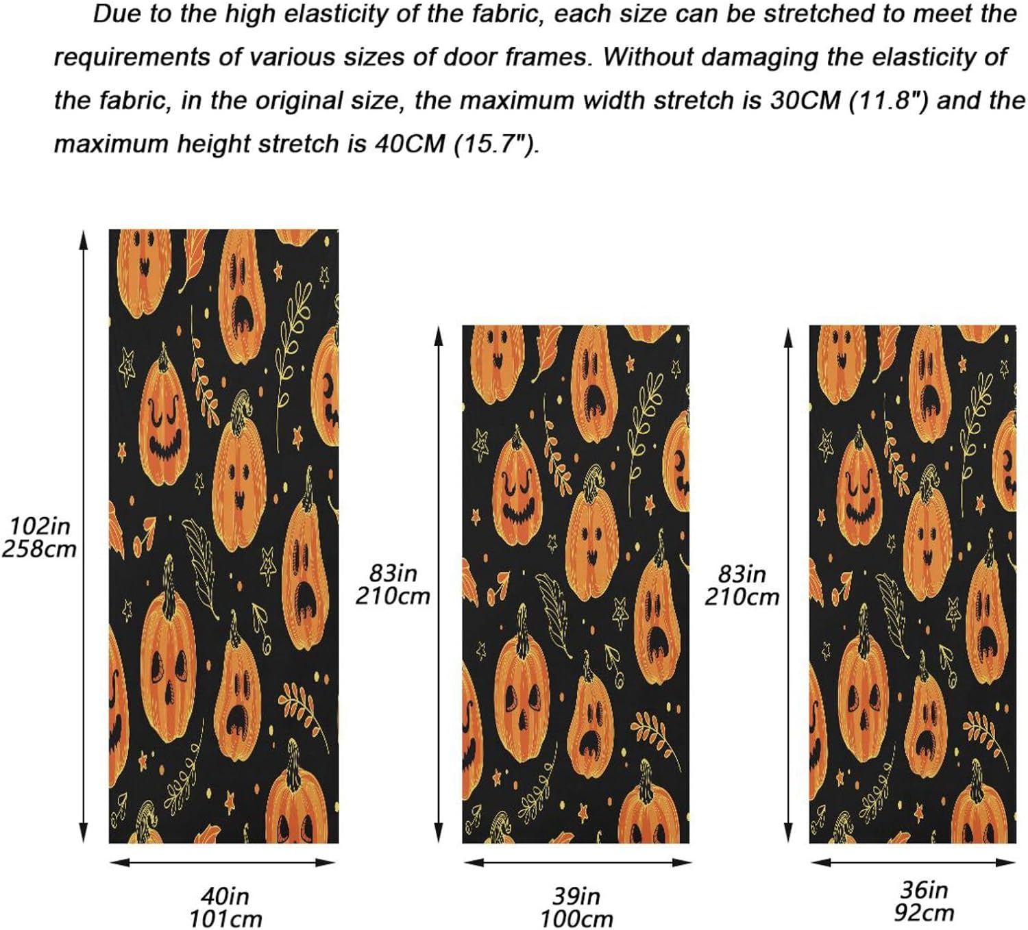 Susiyo Halloween Pumpkin Door Cover 32x79 in