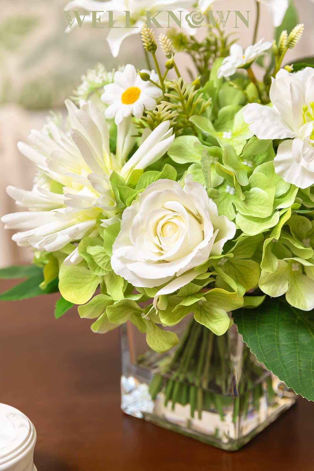 Artificial Flowers in Glass Vase with Fake Water
