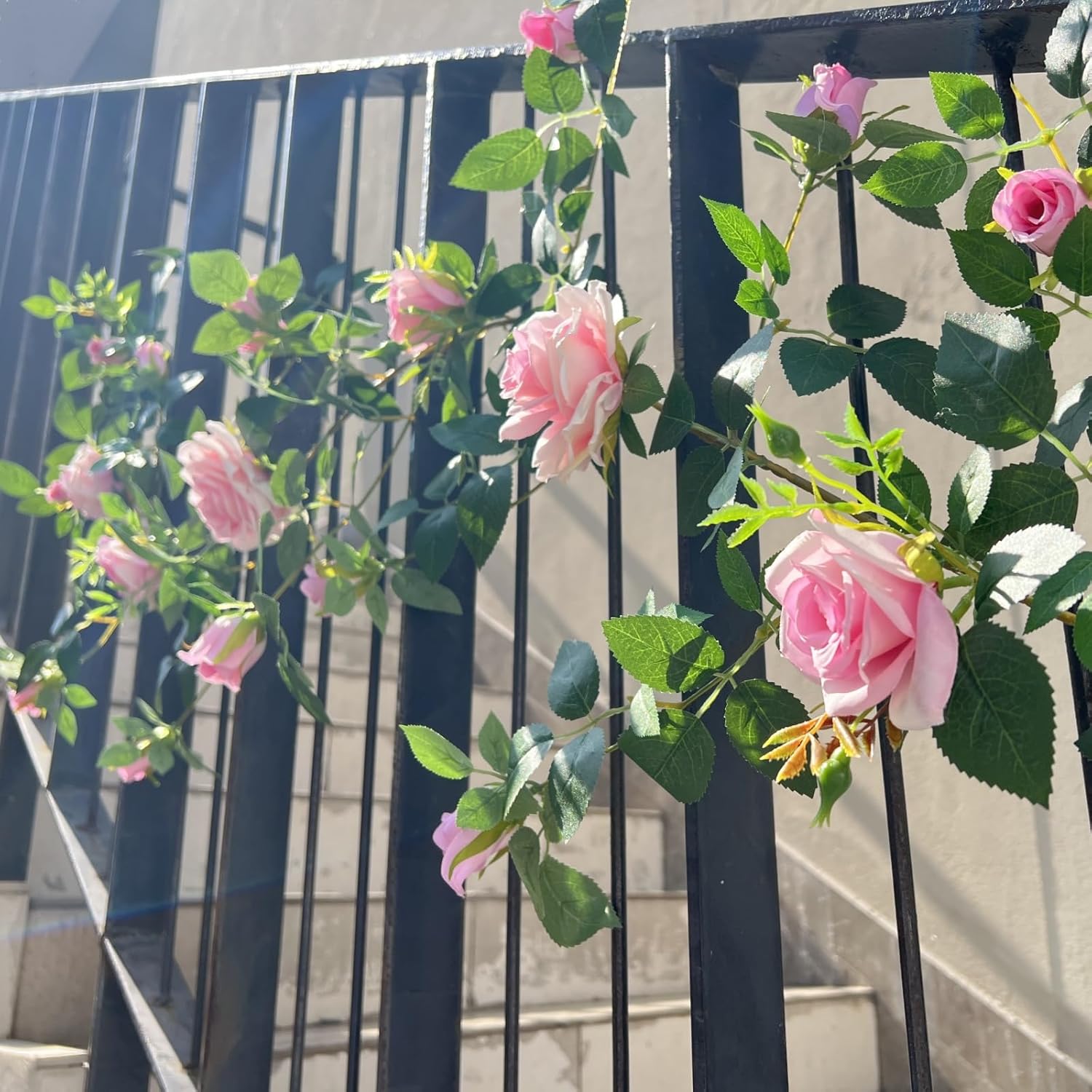 59FT Bendable Rose Garland for Home Decor Pink