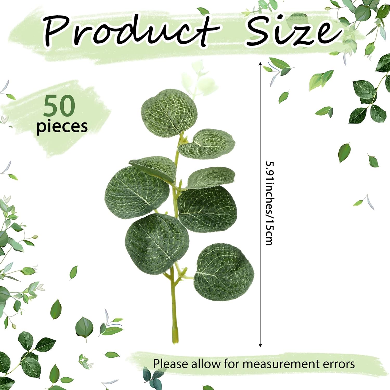 Zeyune 50 Pcs Mini Artificial Eucalyptus Leaves for Floating Candles
