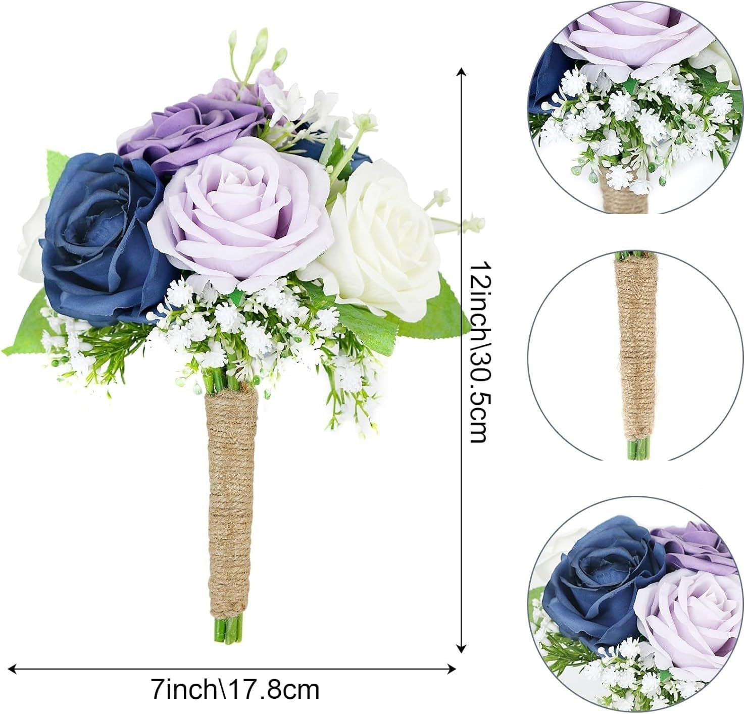 Exotic Dried Flower Bouquet 7 Inch Bridesmaid Bouquets 4PCS