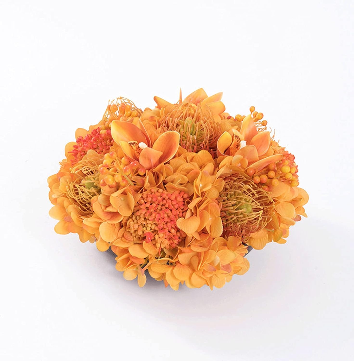 Orange Artificial Bonsai with Black Vase Farmhouse Decor