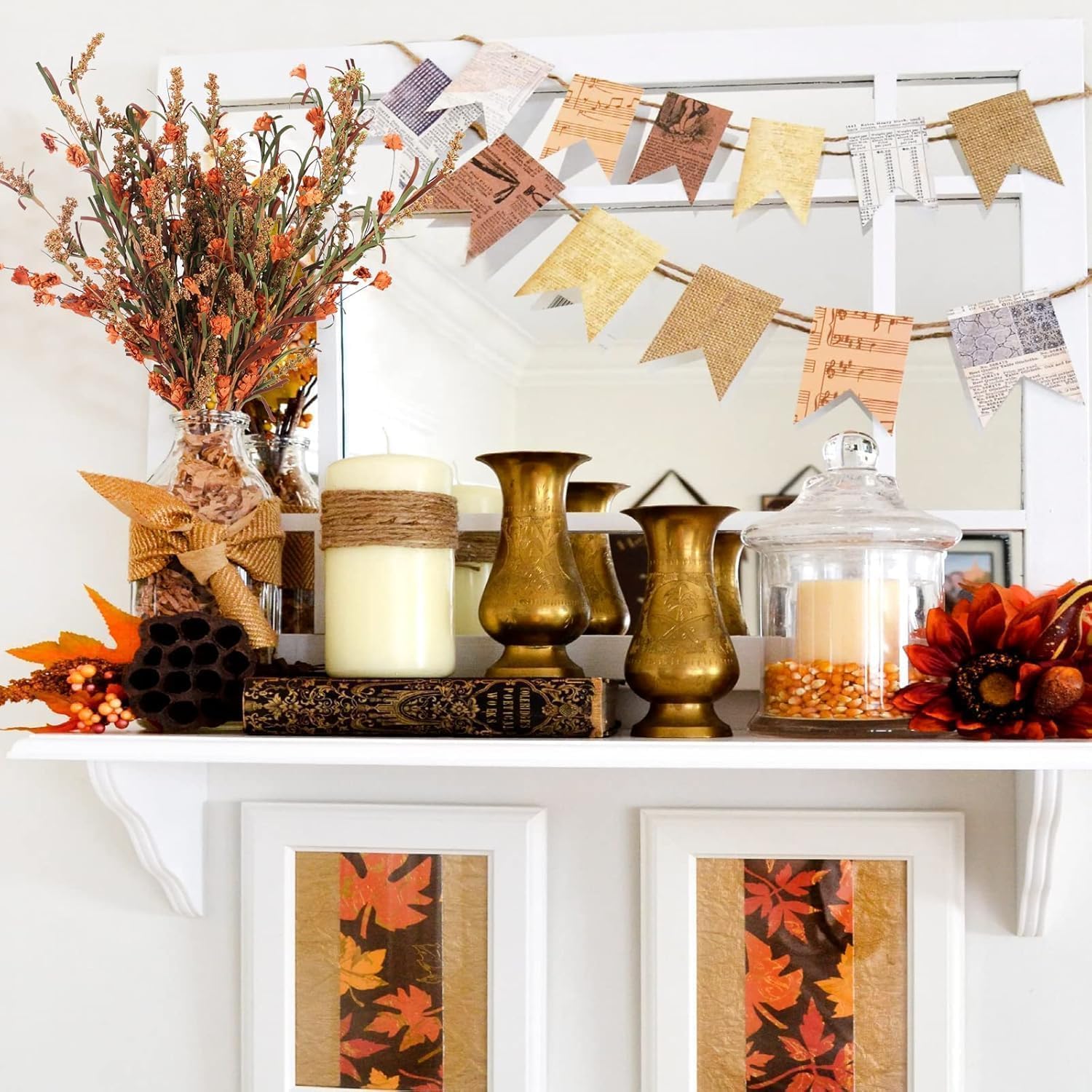 2 Bundles Artificial Fall Stems 26in Dried Flower Decor