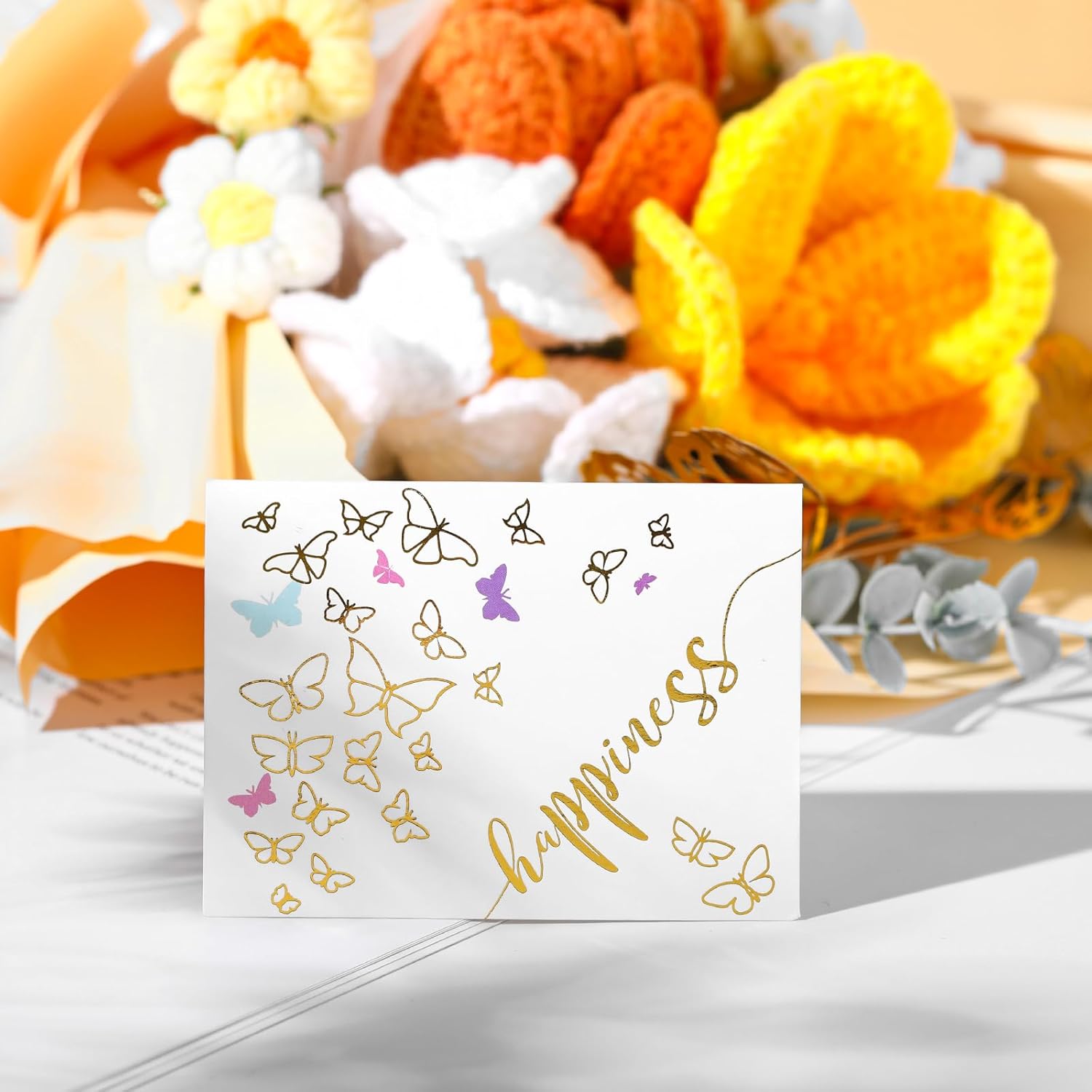 Handmade Crochet Flower Bouquet Yellow