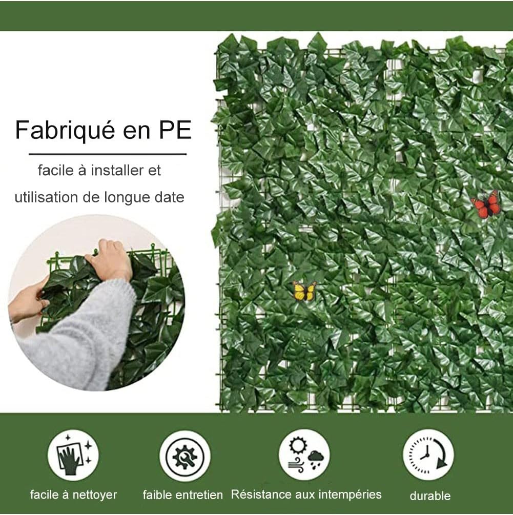 Artificial Ivy Privacy Fence Screen Greenery Wall 1x2m 1