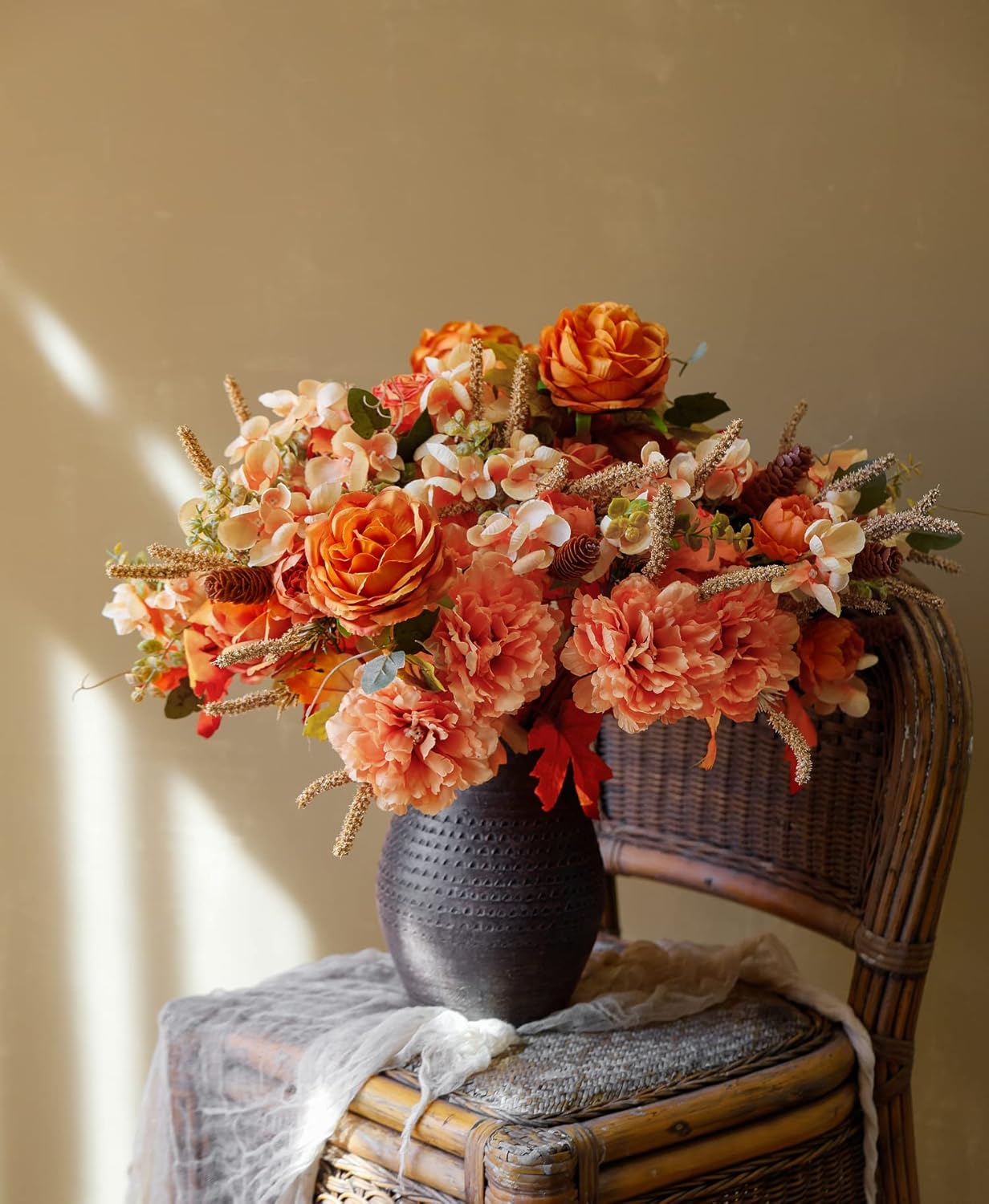 Thanksgiving Decorations 2Pcs Artificial Fall Flowers