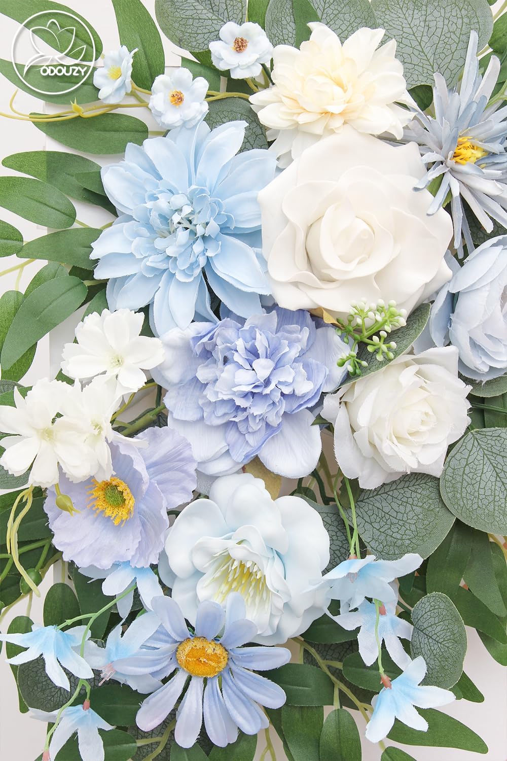 Odouzy Reusable Blue Artificial Wedding Arch Flowers
