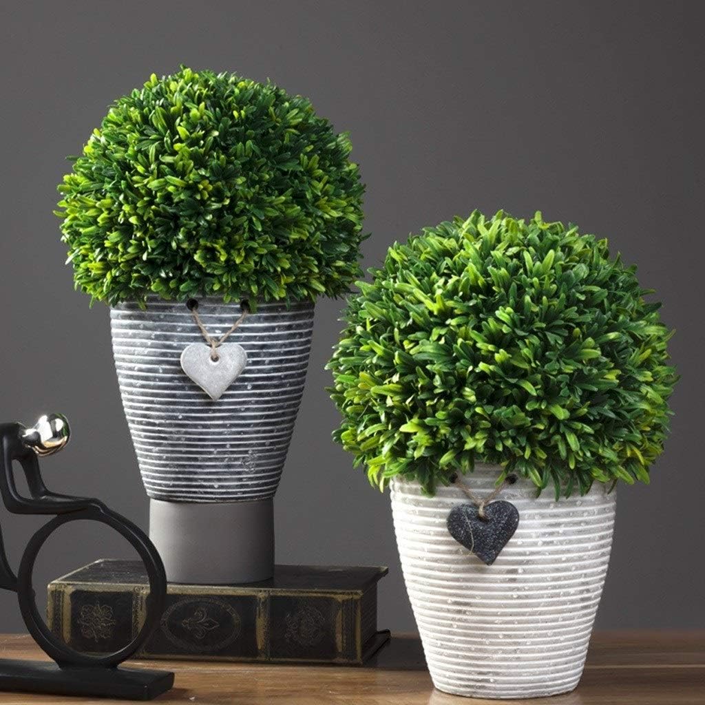 Realistic Artificial Potted Plants with Cement Pot