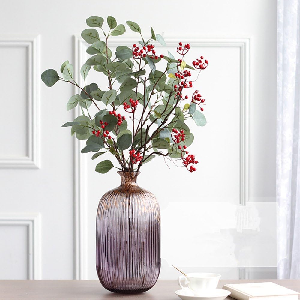 Nerseki Artificial Silver Dollar Eucalyptus Leaf Spray 6 Stems