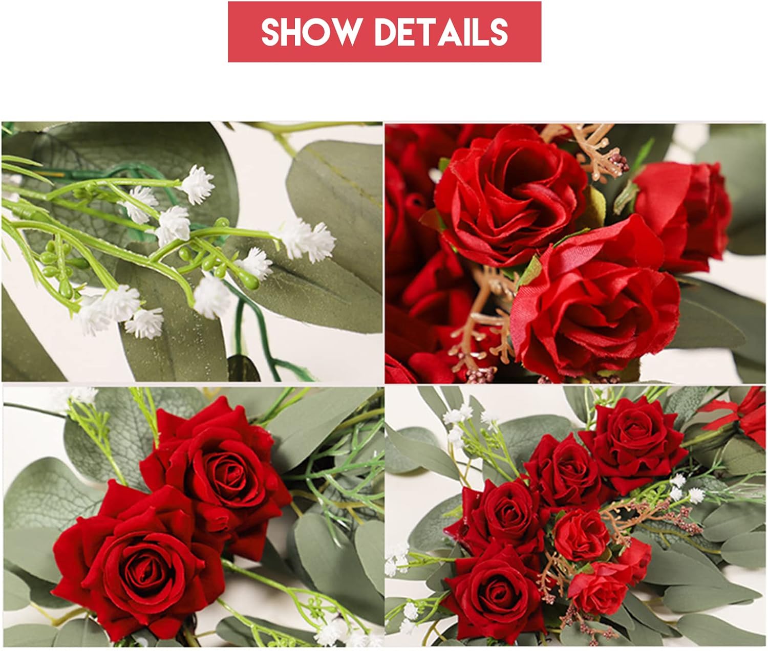 DULRLLY 2Pcs Artificial Wedding Arch Flowers Kit
