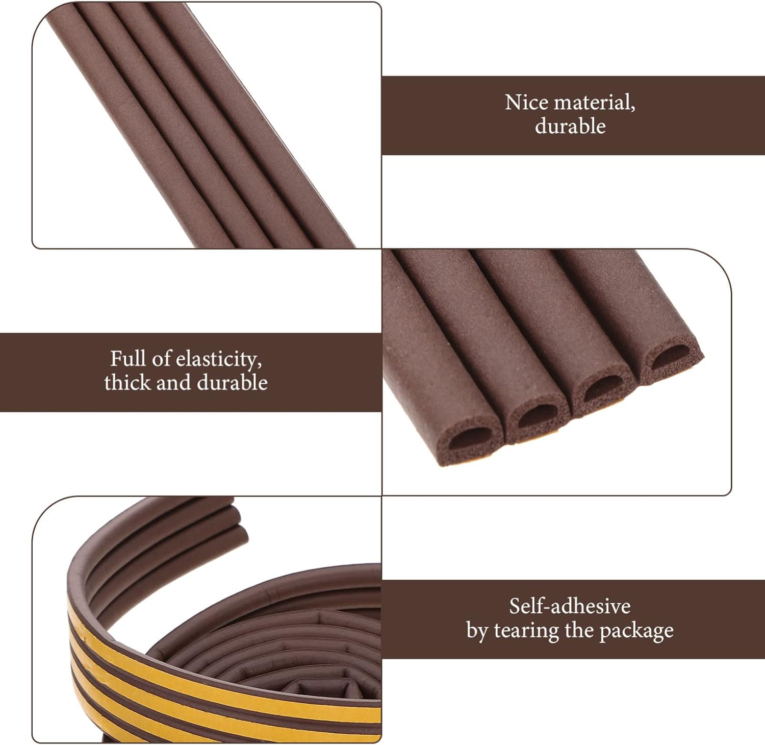 DOITOOL Door Bottom Seal Strip Weatherproof Draft Stopper Tape for Home