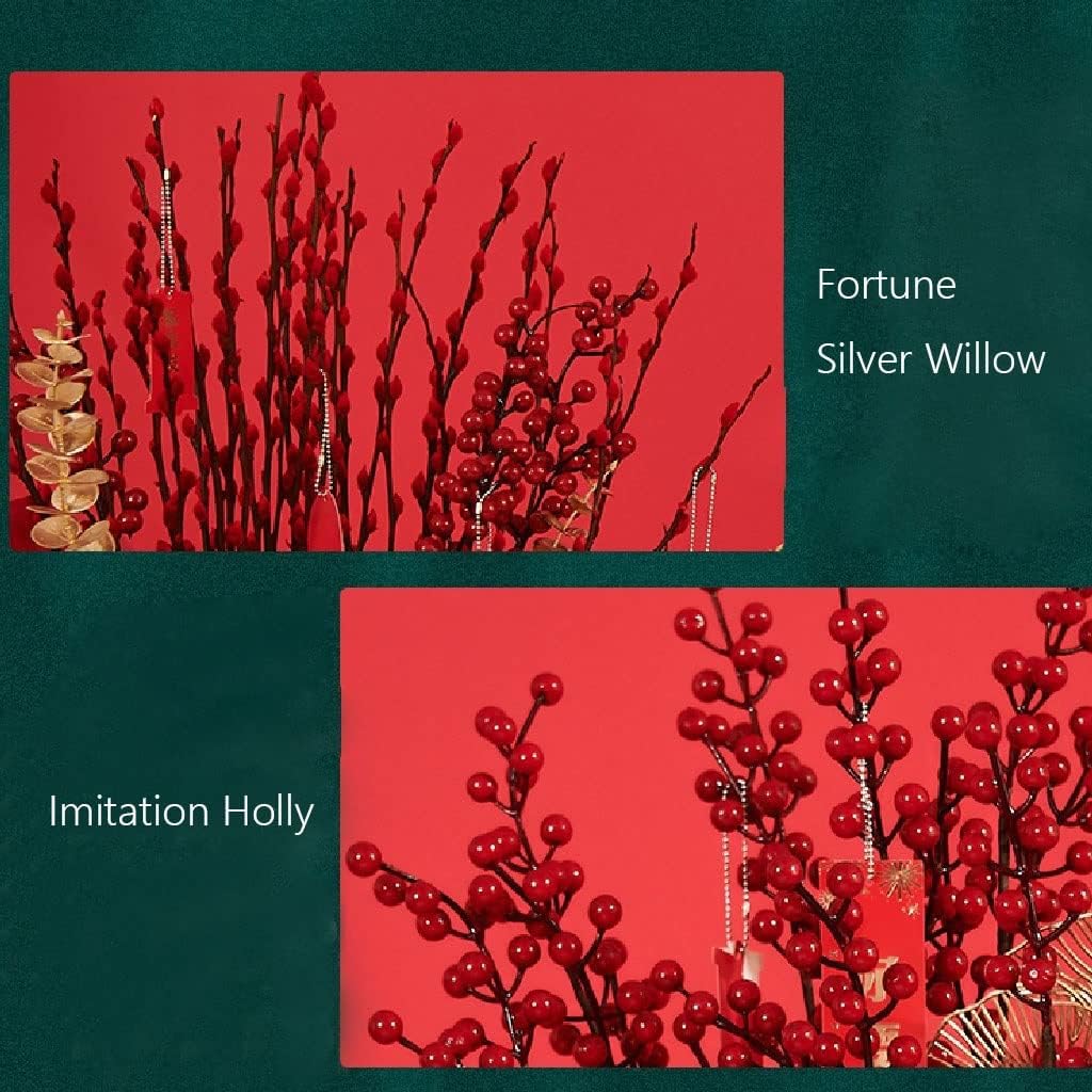 Artificial Holly Red Fruit Flower Set for Home Decor