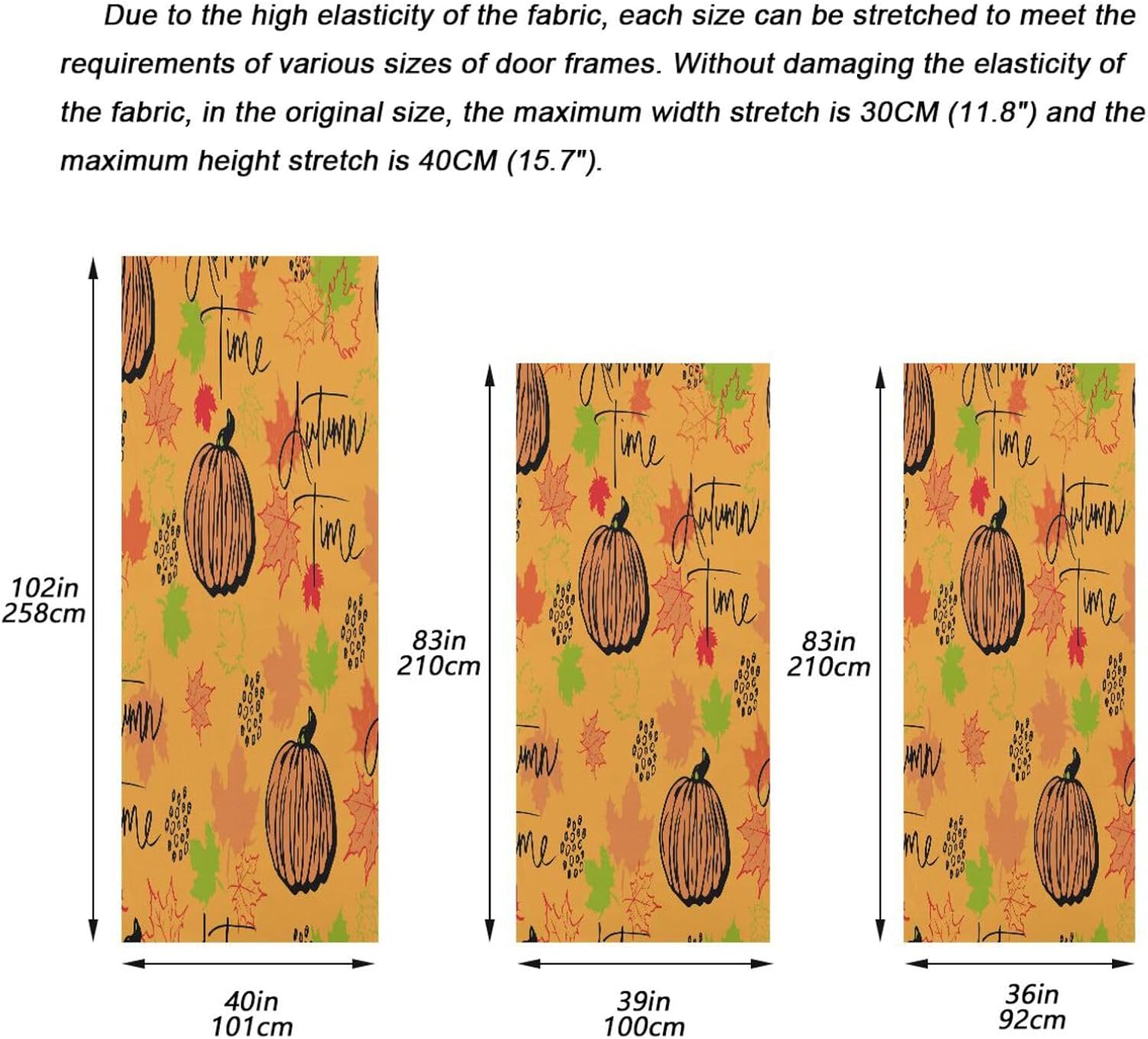 Susiyo Halloween Door Cover Autumn Time Decor 32x79 in
