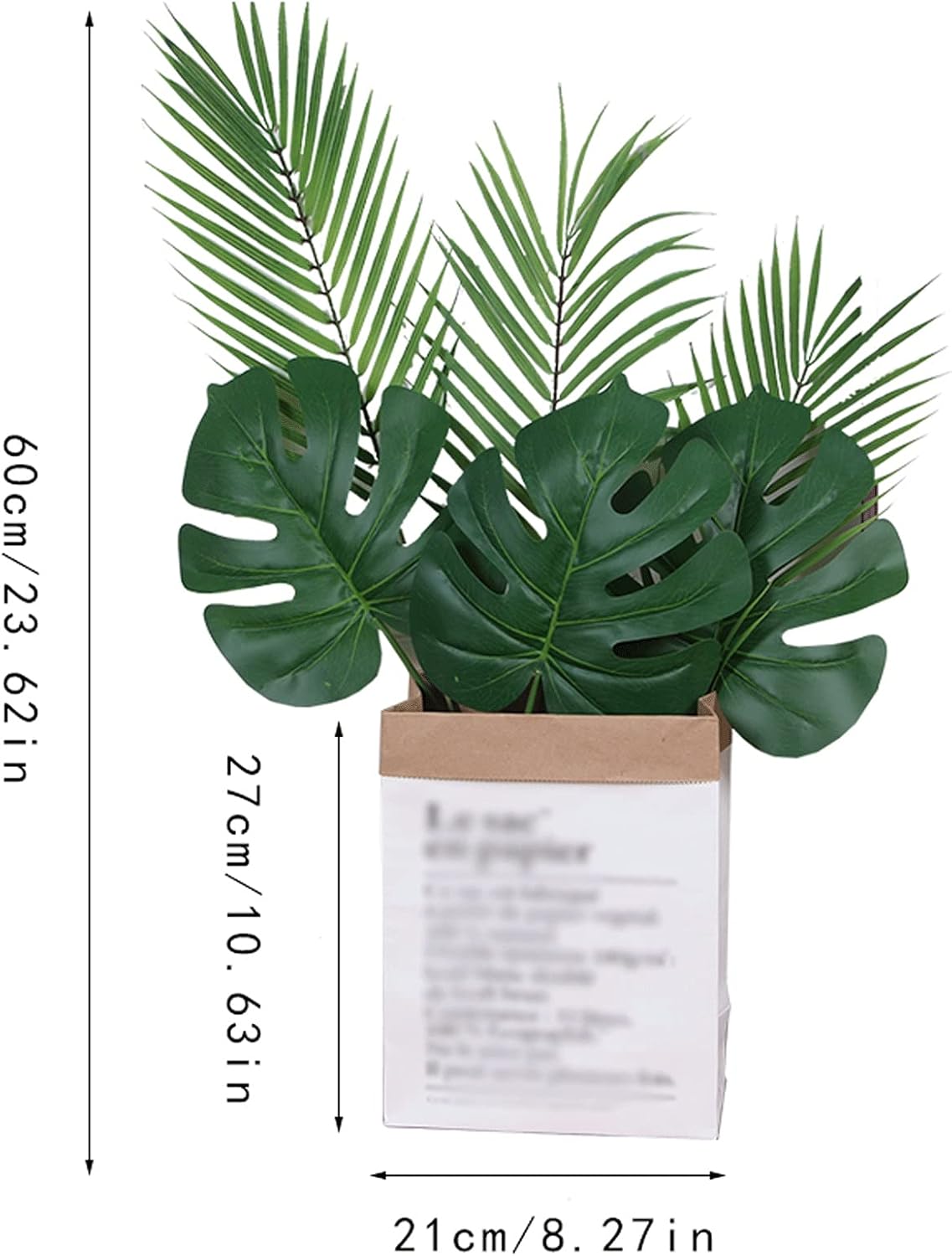 Artificial Monstera Plant 23 Inch Fake Potted Palm Tree Decor