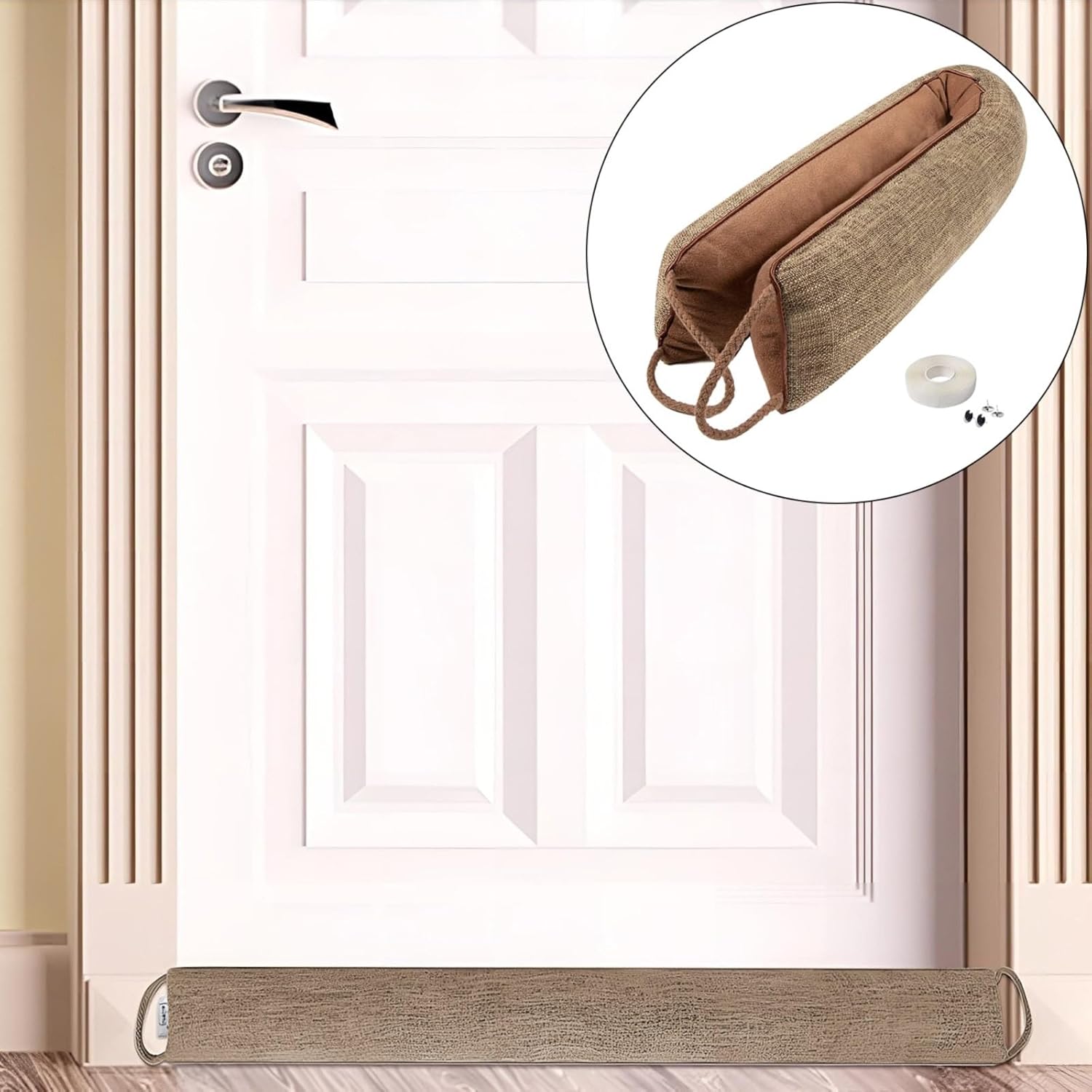 36 Inch Under Door Draft Stopper with Weighted Sandbags and Hanging Loops
