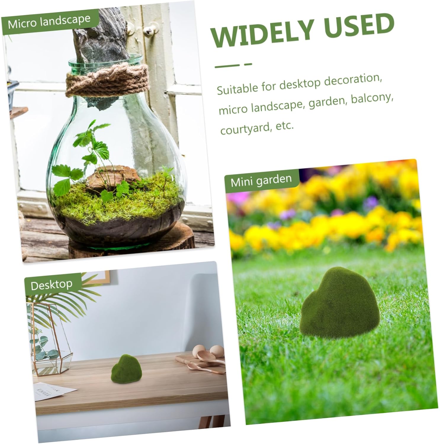 VINTORKY Faux Moss Stones for DIY Crafts and Decor