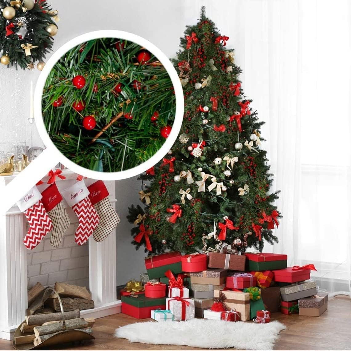 19 Inch Red Berry Stems with Wired Branches 12-Pack
