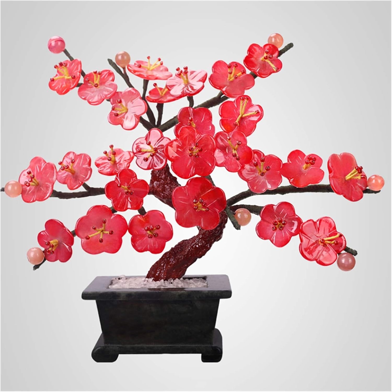 CZCZC Artificial Bonsai Tree Red Blossom