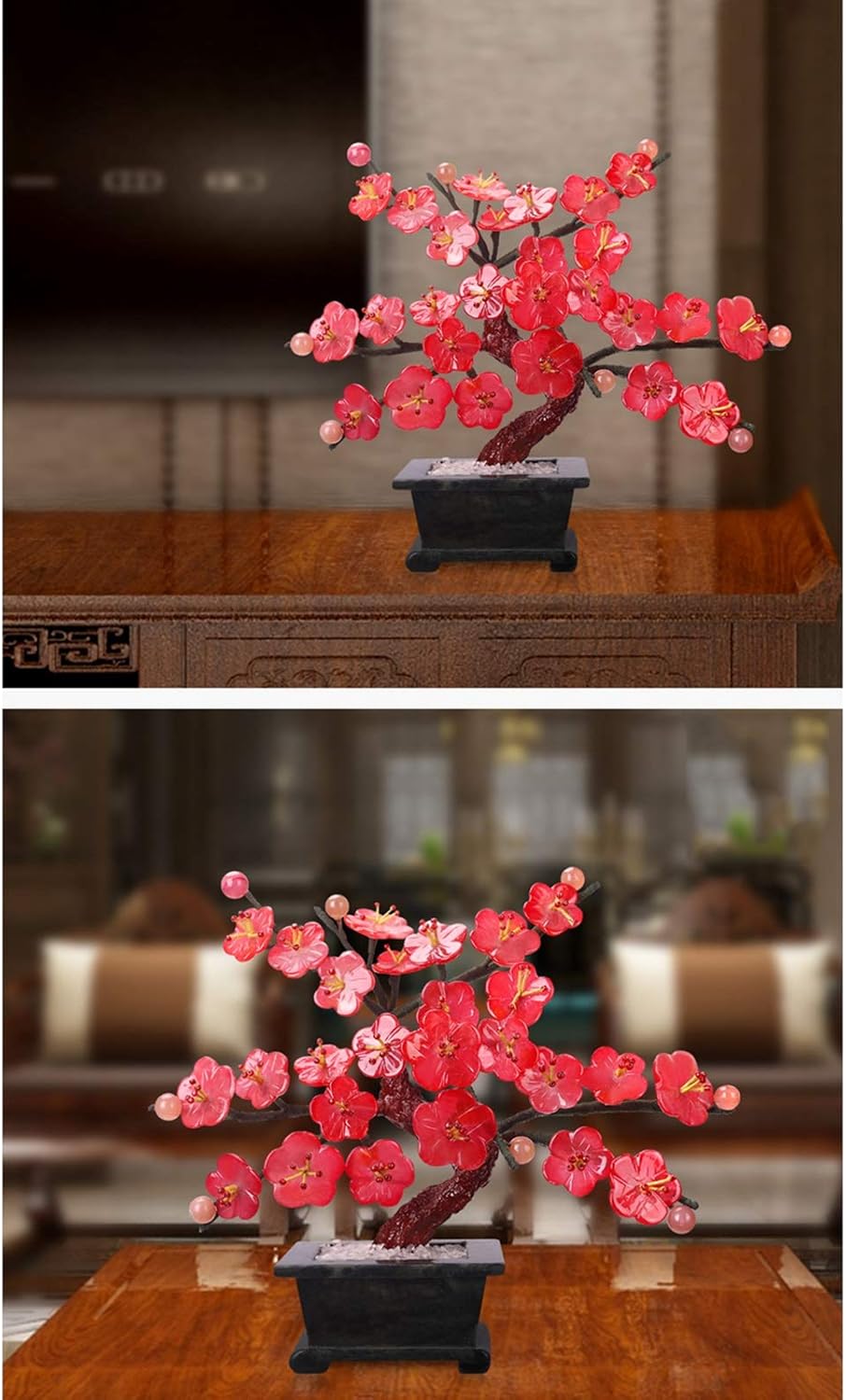 CZCZC Artificial Bonsai Tree Red Blossom