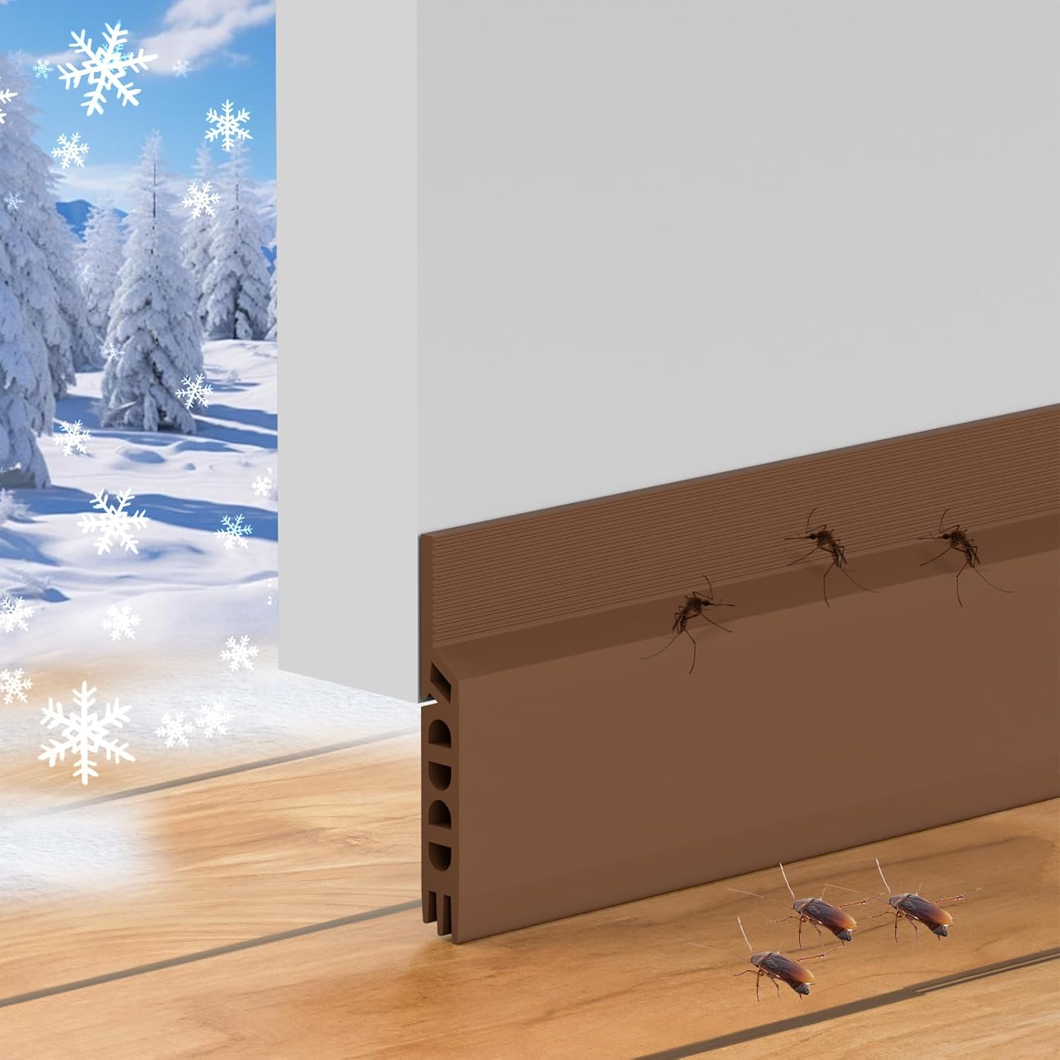 Door Draft Stopper Weather Stripping Seal 39 Inch Adjustable Noise Reduction