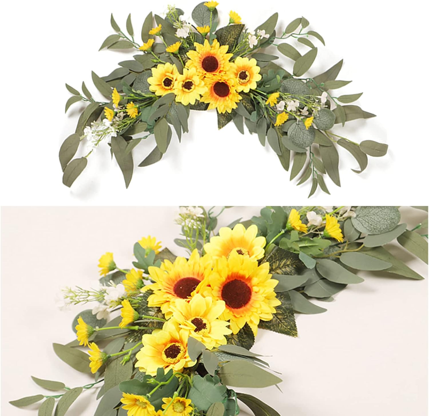 DULRLLY 2Pcs Artificial Wedding Arch Flowers Kit