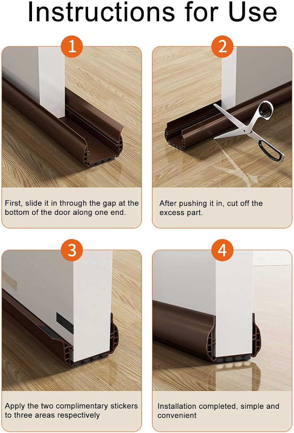 Lifeuping Under Door Draft Stopper with Brush