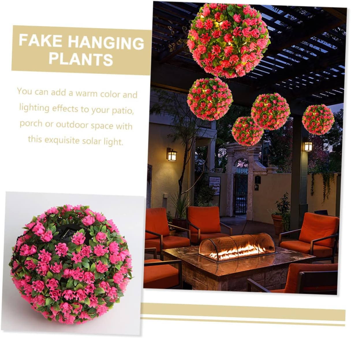 Solar-Powered Hanging Flower Ball for Outdoor Decor