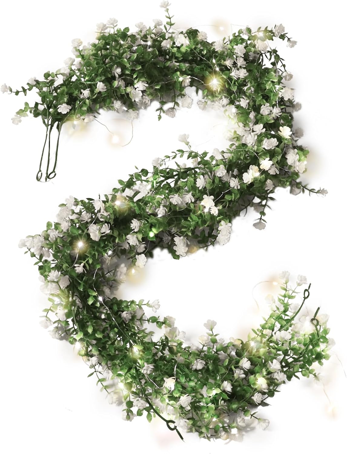 RECUTMS Greenery Vines Garland with Lights 3 Pack