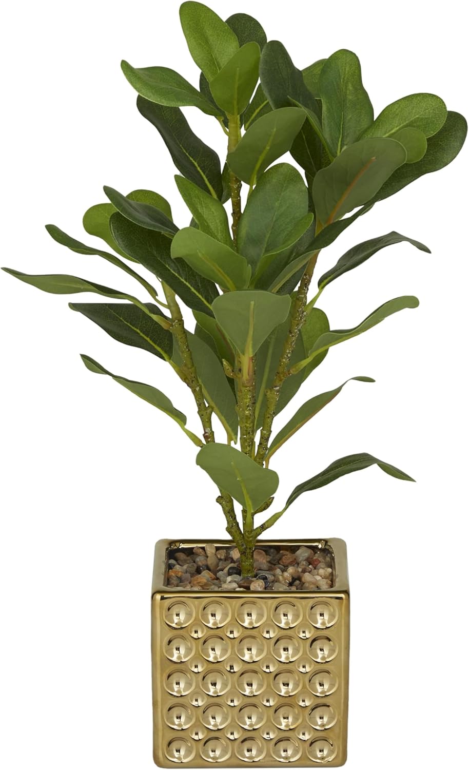 Deco 79 Artificial Bay Laurel Plant with Gold Porcelain Pot