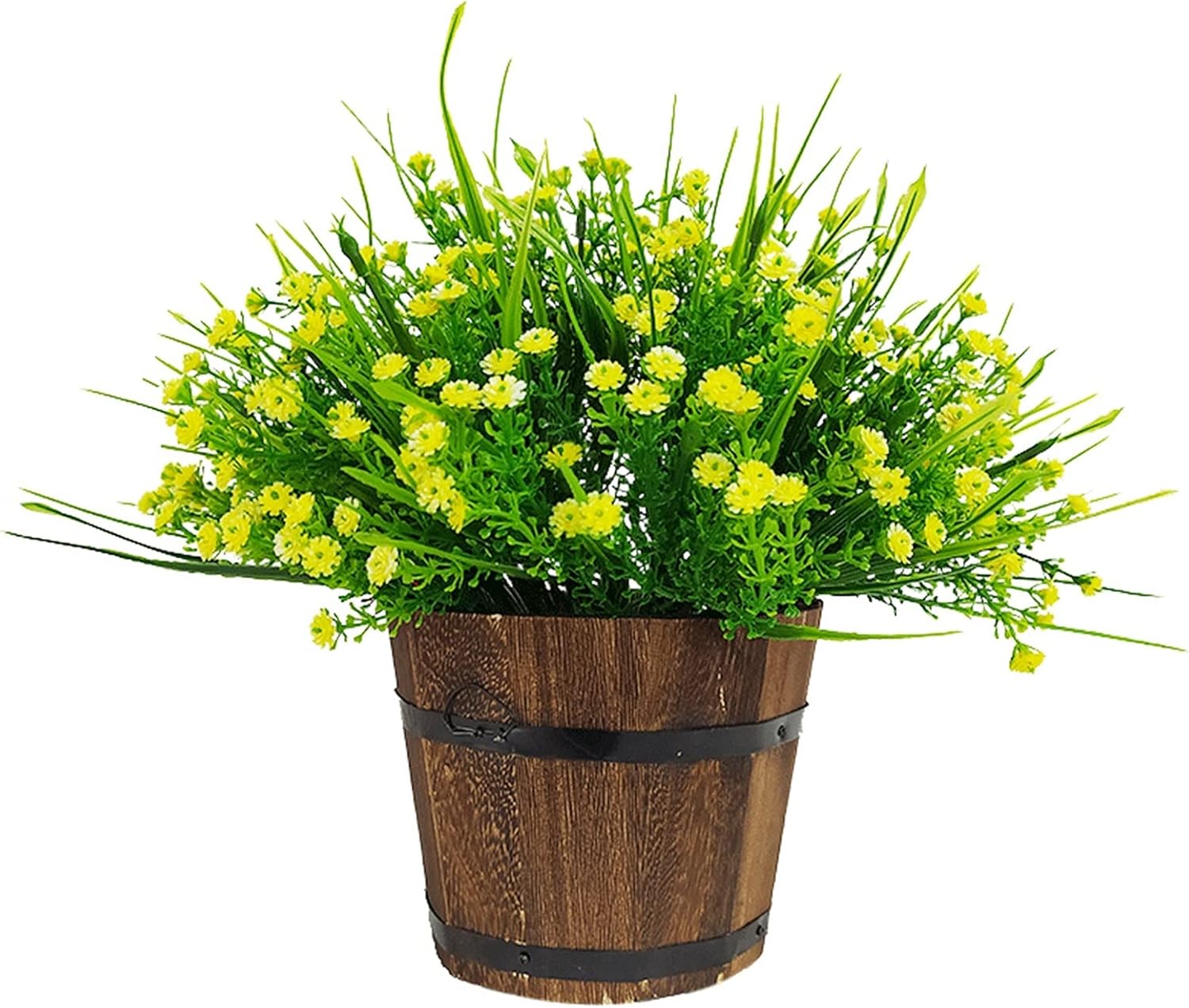 Gypsophila Artificial Flower Set Grey Plastic Potted Plant Home Decor