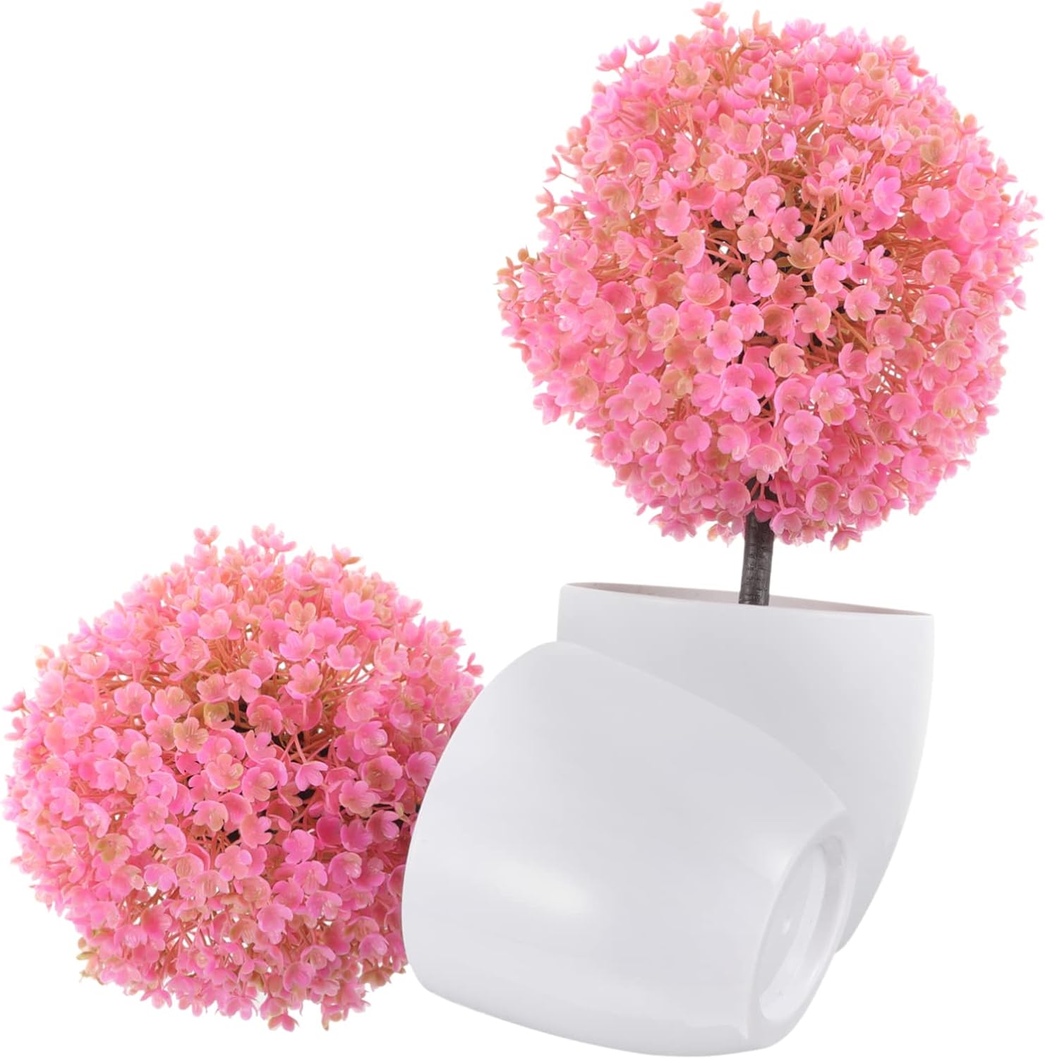 2Pcs Artificial Topiary Ball Plant Decor for Home Office