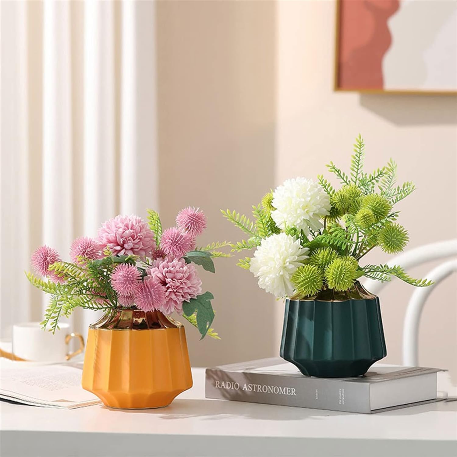 Artificial Flowers Coffee Table Decor Set