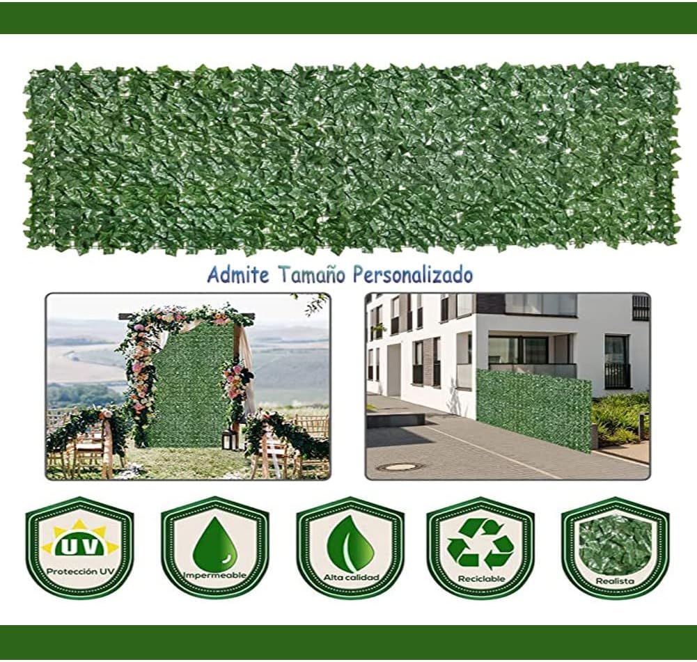 Artificial Ivy Privacy Fence Screen Greenery Wall 1x2m 1