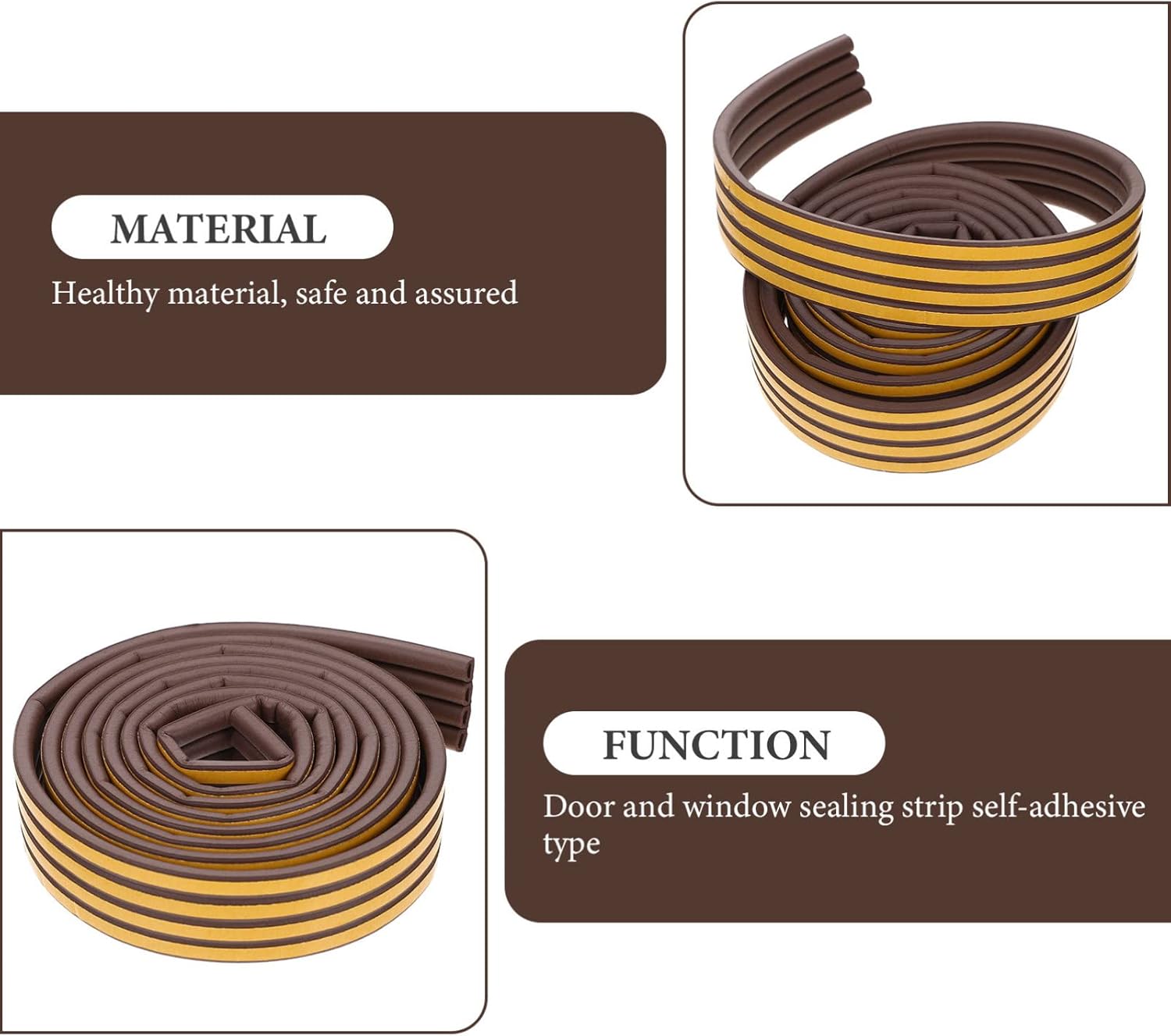 DOITOOL Door Bottom Seal Strip Weatherproof Draft Stopper Tape for Home