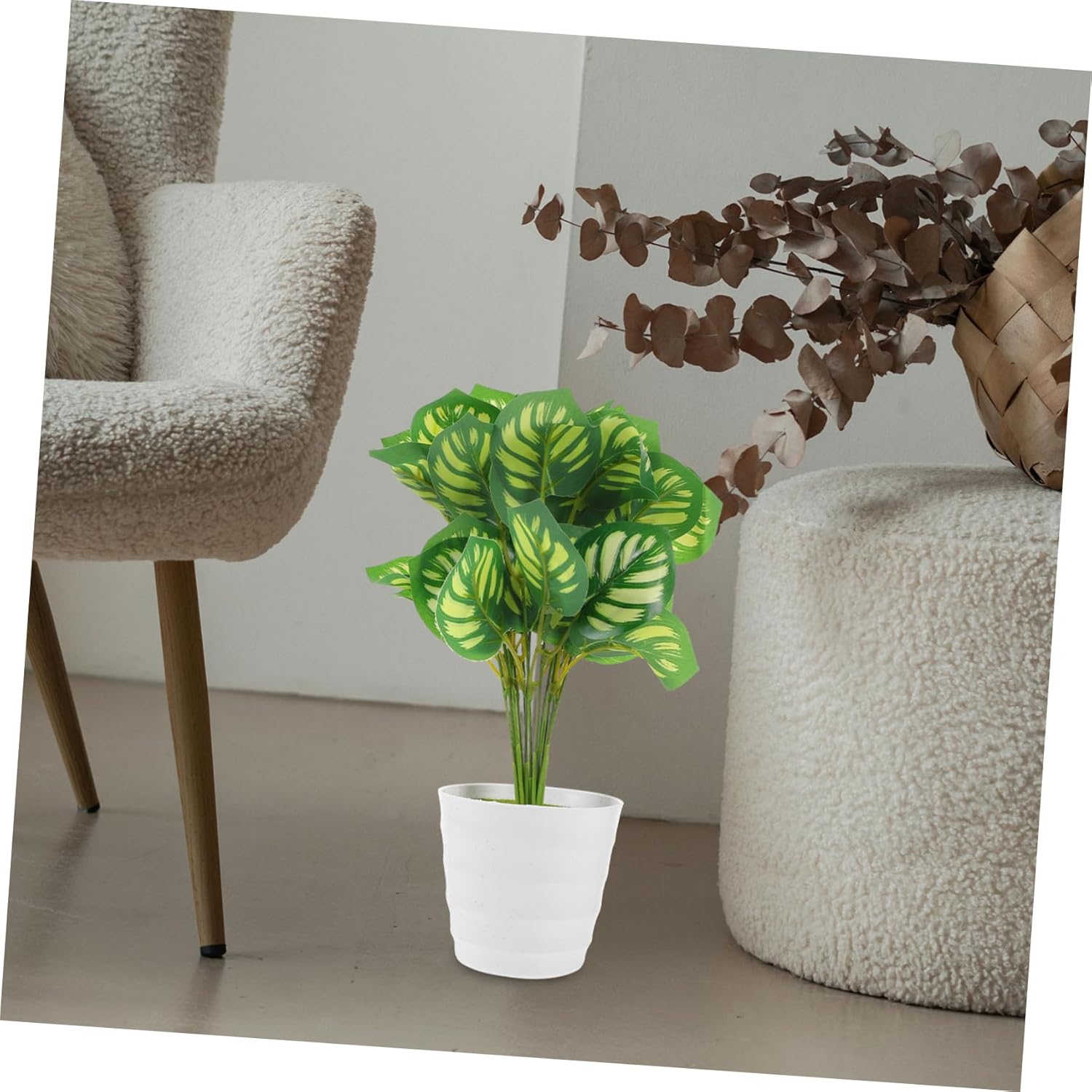 Fake Watermelon Leaf Bonsai Plant for Home Decor