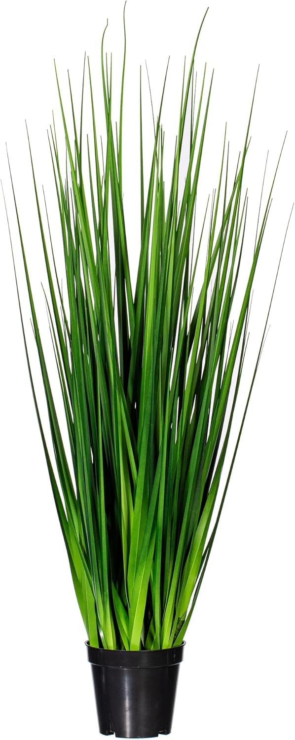 Vickerman 36 Inch Artificial Extra Full Green Grass with Black Pot