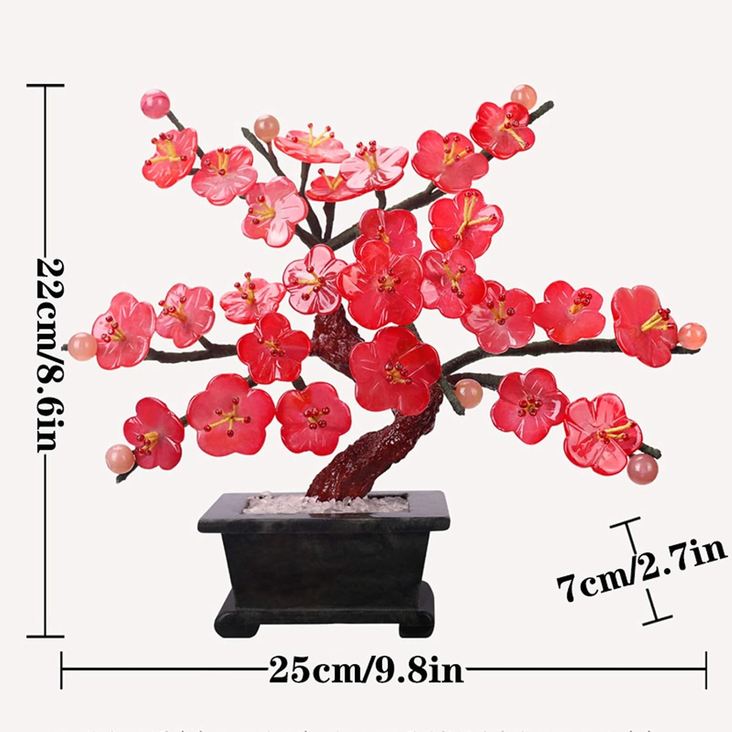 CZCZC Artificial Bonsai Tree Red Blossom