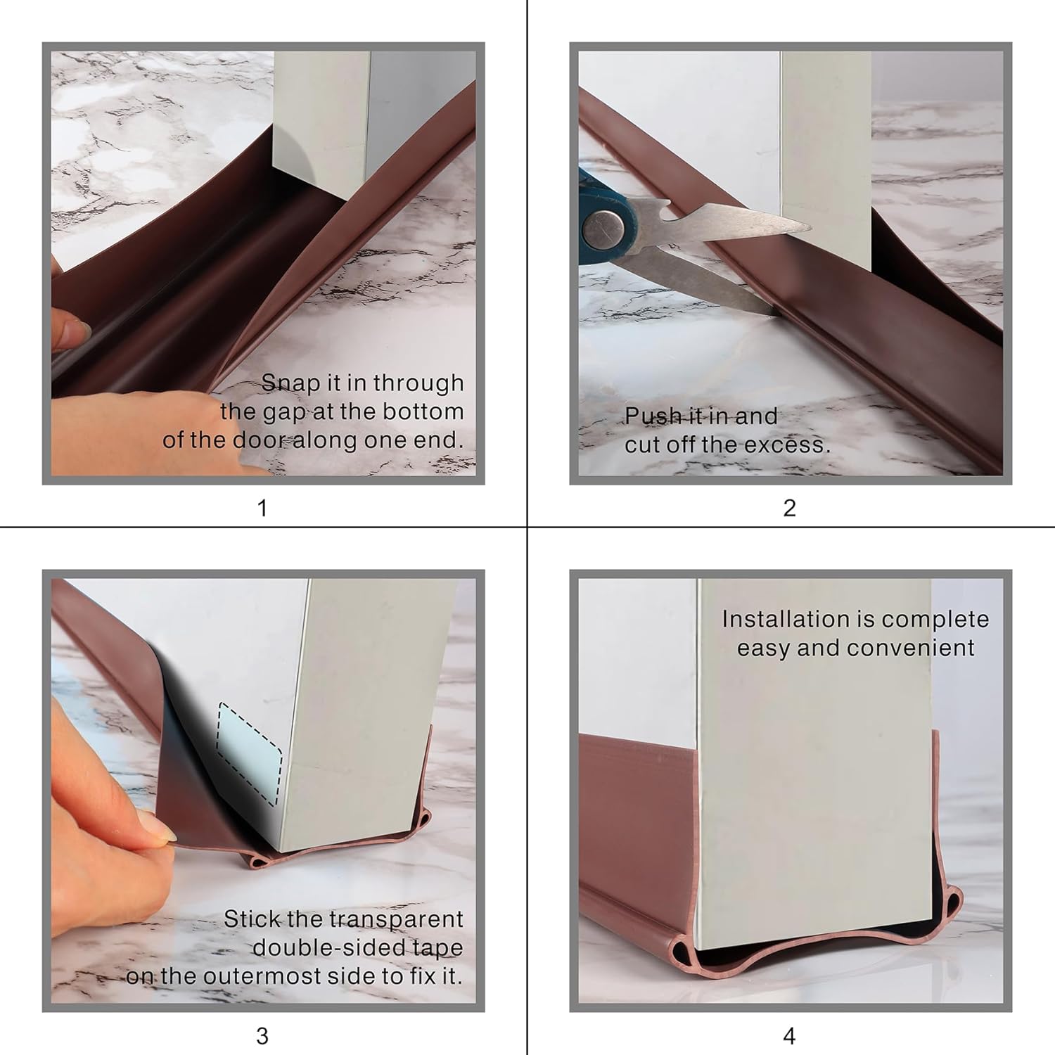 Draft Stopper for Bottom of Doors Brown