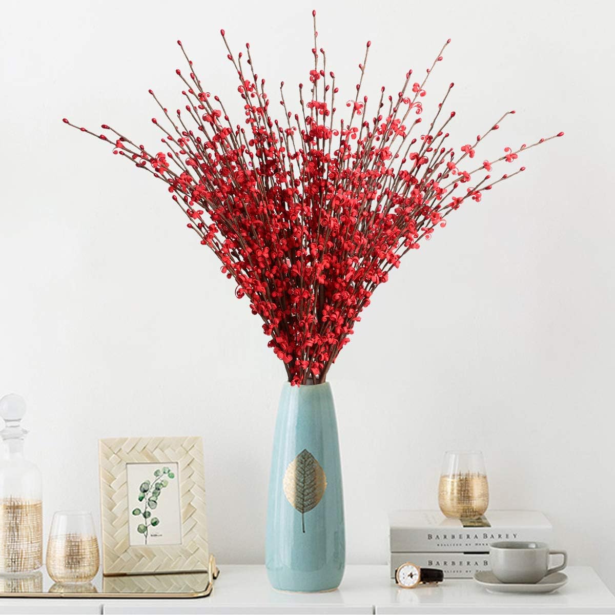 Yinhua 10 Pcs 295 Inch Red Artificial Jasmine Flowers