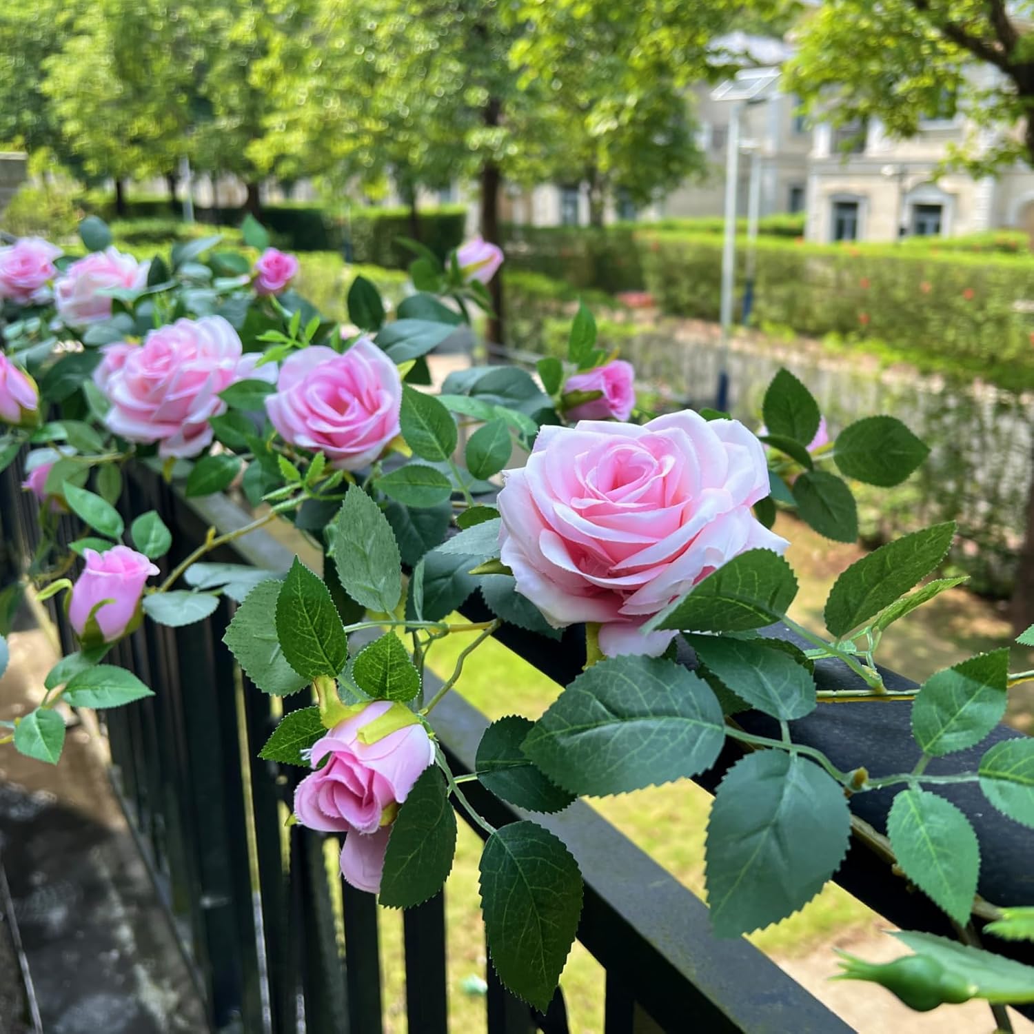 59FT Bendable Rose Garland for Home Decor Pink