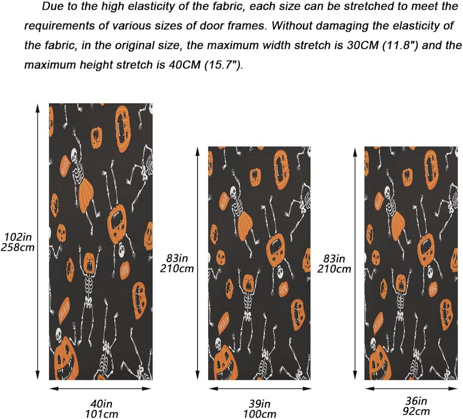 Susiyo Halloween Skeletons Pumpkins Door Cover 32x79 Inch