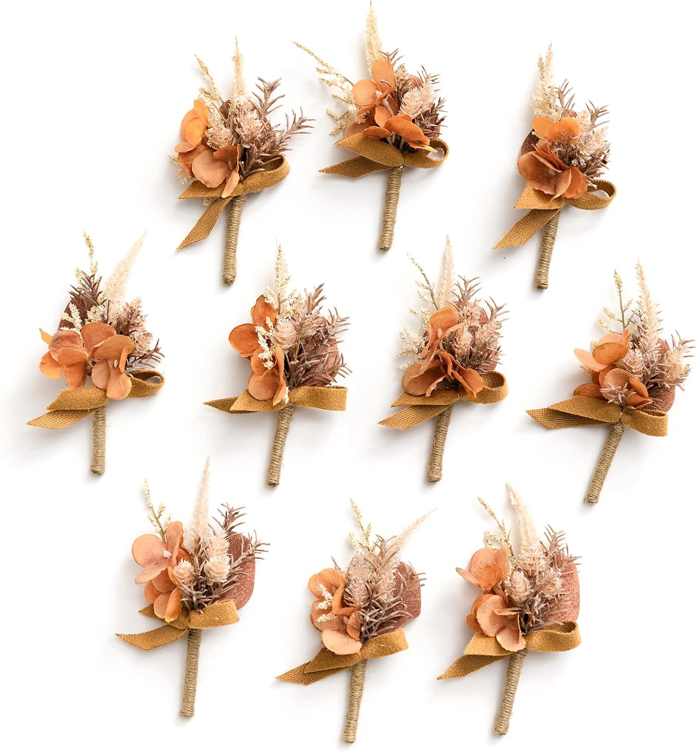 Lings Moment Burnt Orange Boutonniere 10pcs