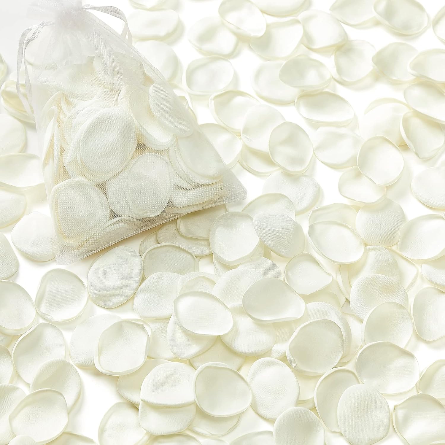 Serwalin 300PCS Ivory White Artificial Rose Petals for Weddings