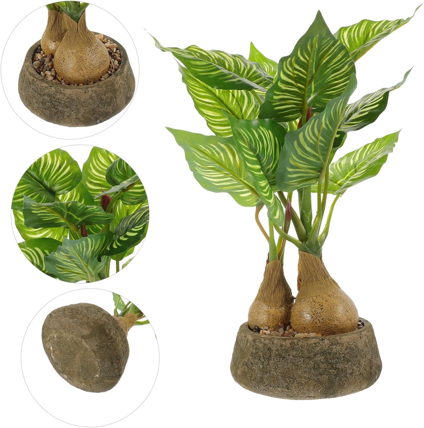 Lifelike Ivy Monstera Faux Plant in Pot Decor