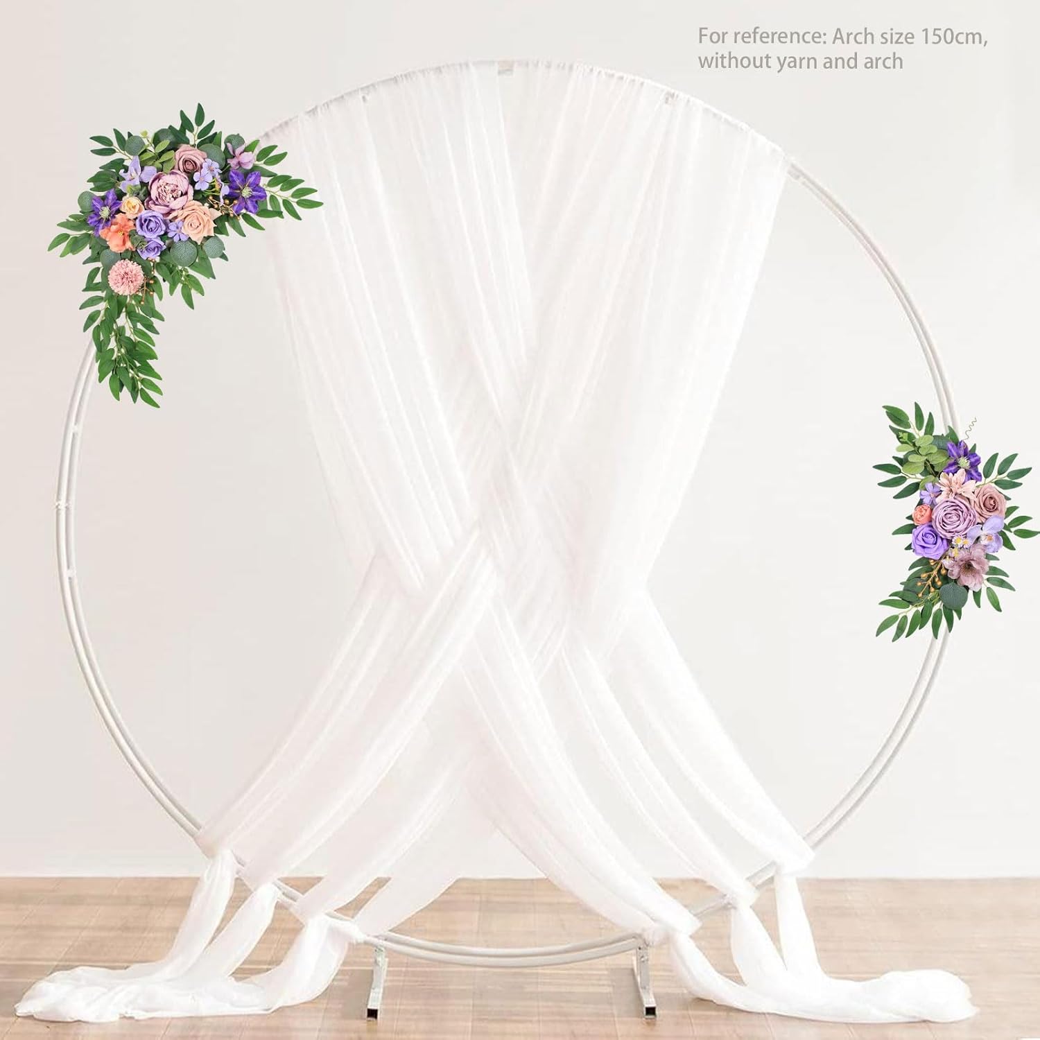 Set of 2 Purple Artificial Wedding Arch Flowers