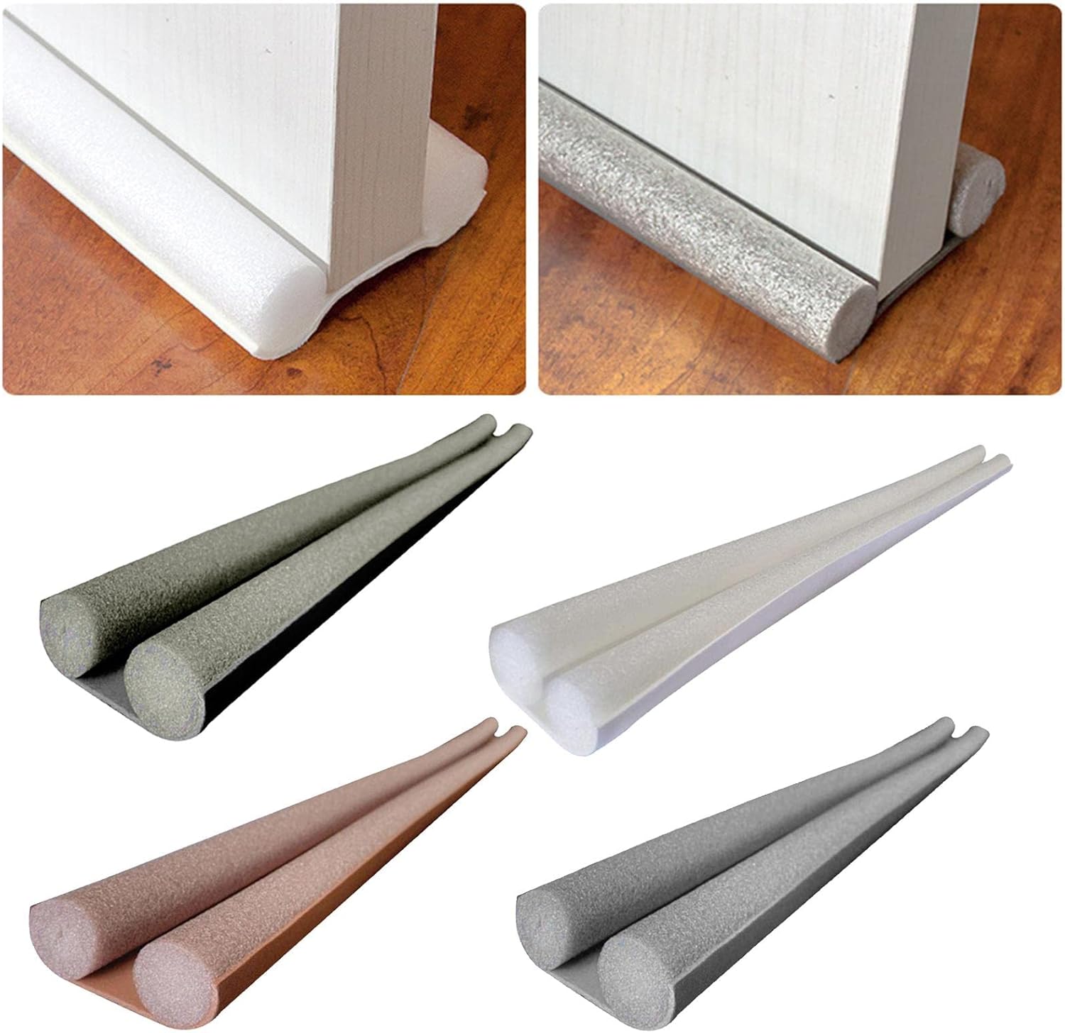 HUFFA Under Door Draft Stopper Insulation Protector Cold Air Blocker Brown
