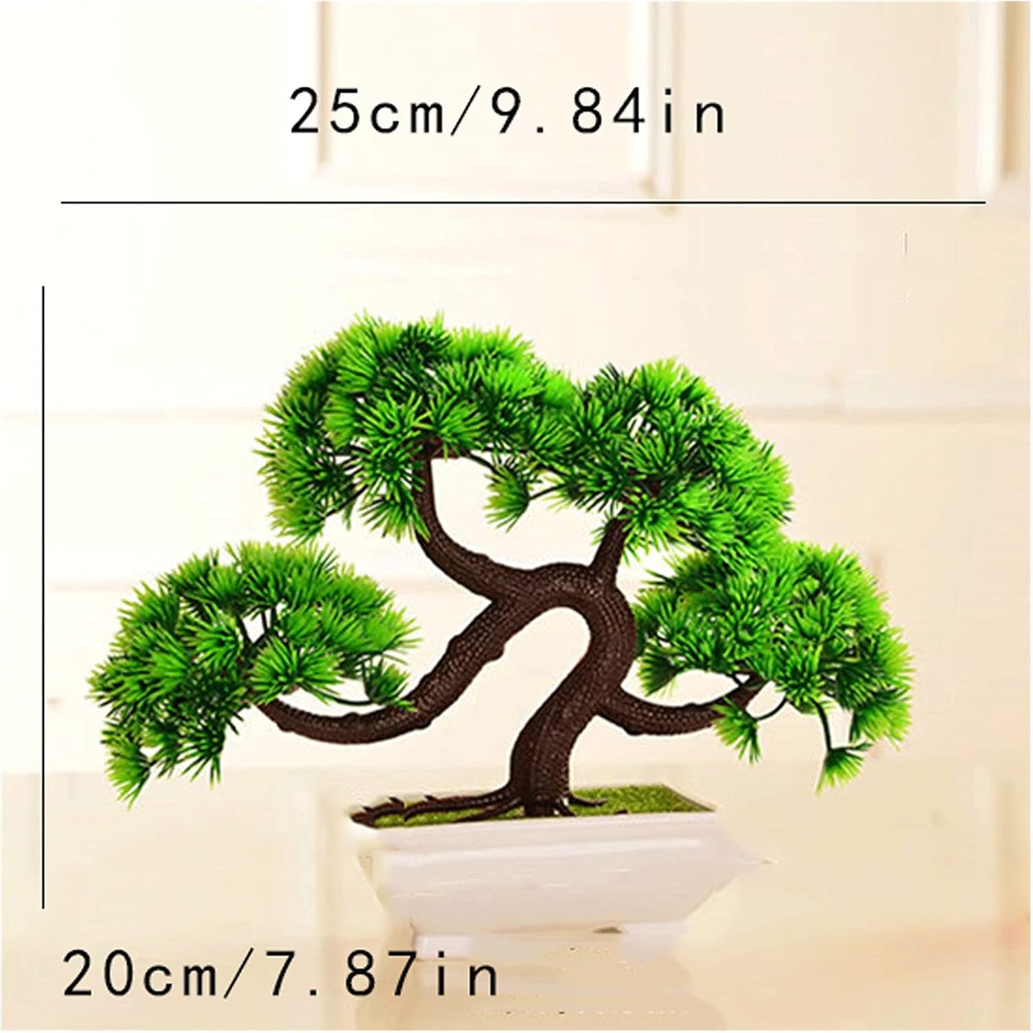 Artificial Pine Bonsai Tree 7 Inches for Desk Display