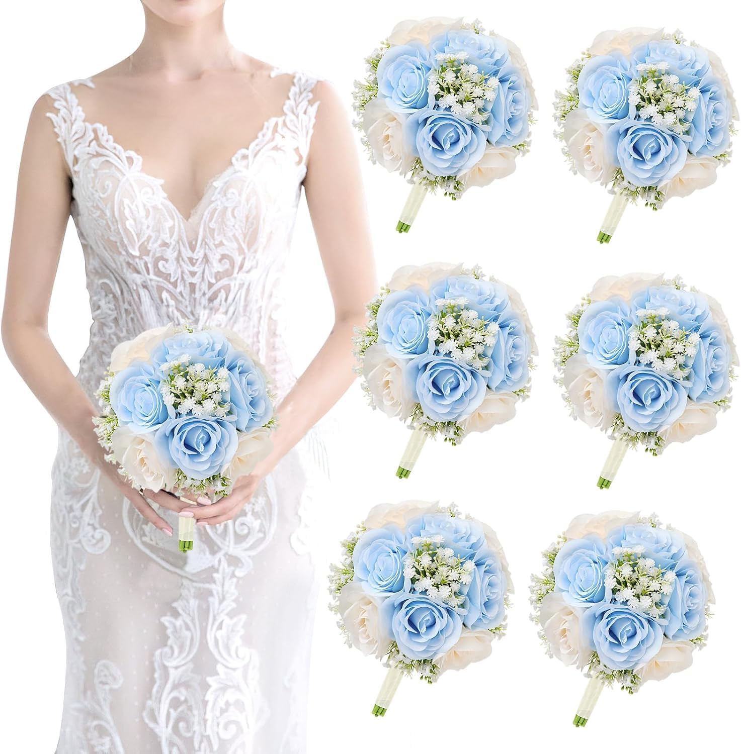 Exotic Dried Flower Bouquet Wedding Sets 6PCS Artificial Flowers