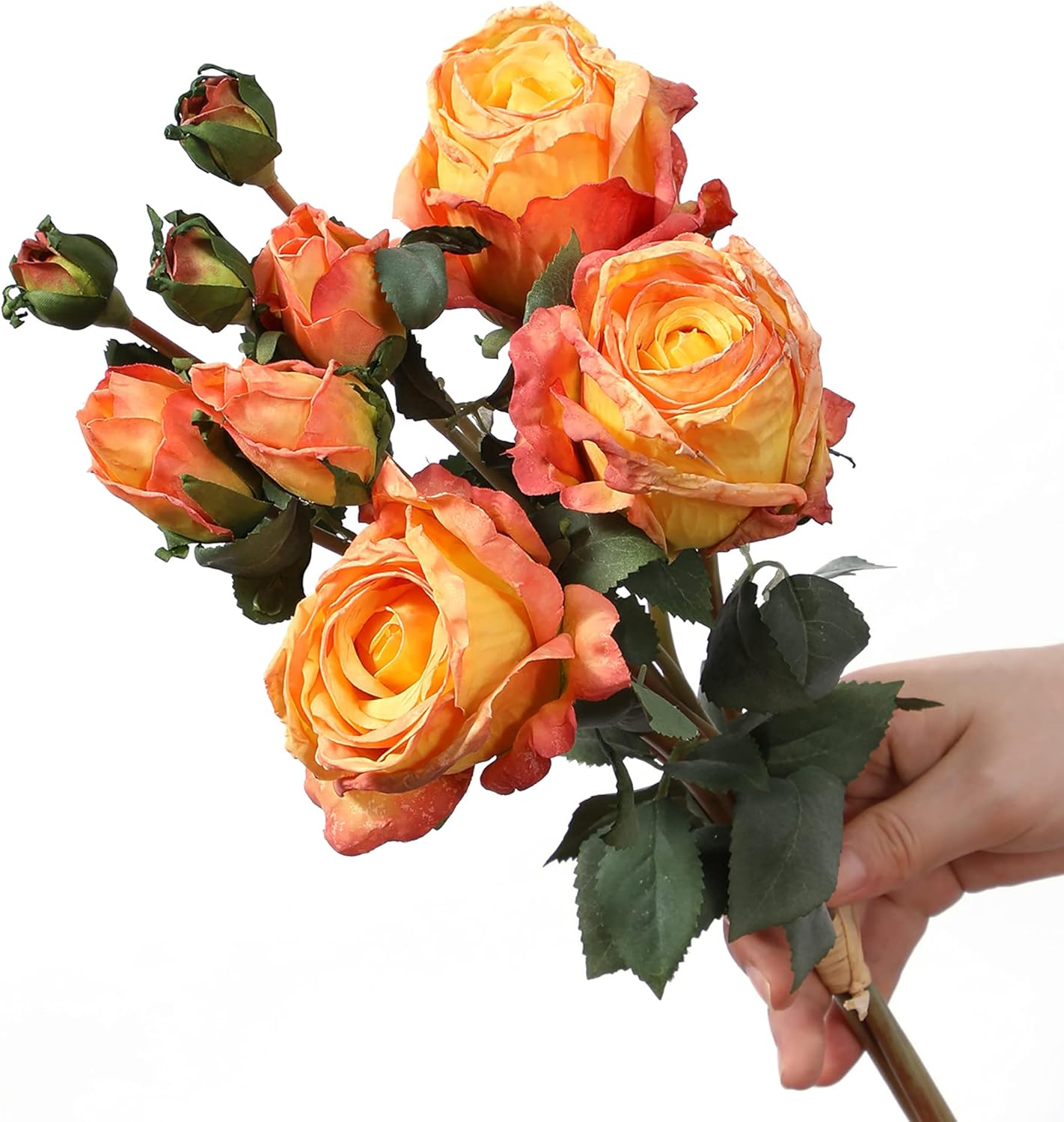 Long Stem Artificial Rose Flower Bunch Faux Decor