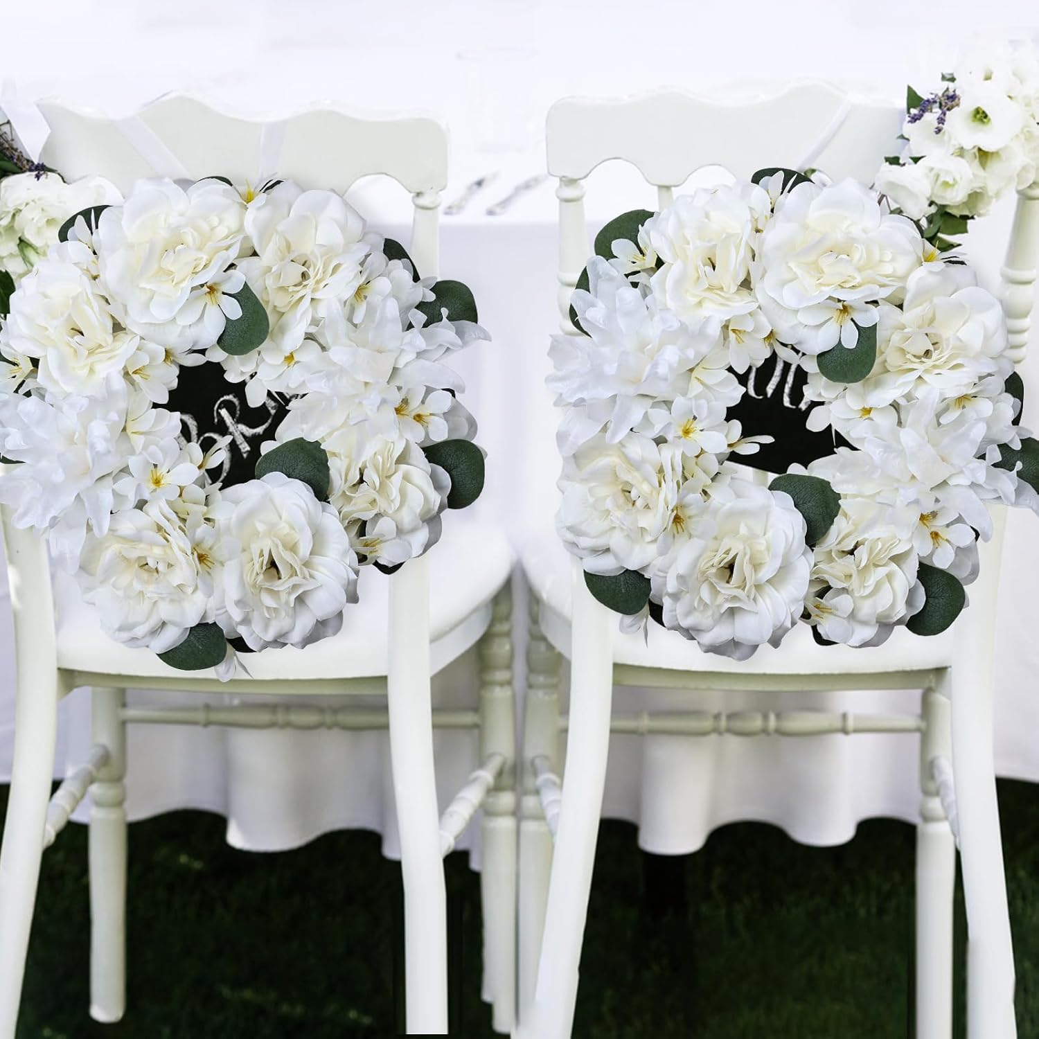 Pack of 2 Artificial Flower Candle Rings with Butterflies